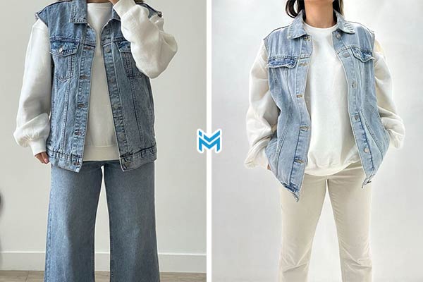 هودی بلند با وست جین