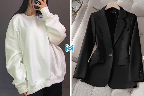 هودی سفید با کت بلیزر